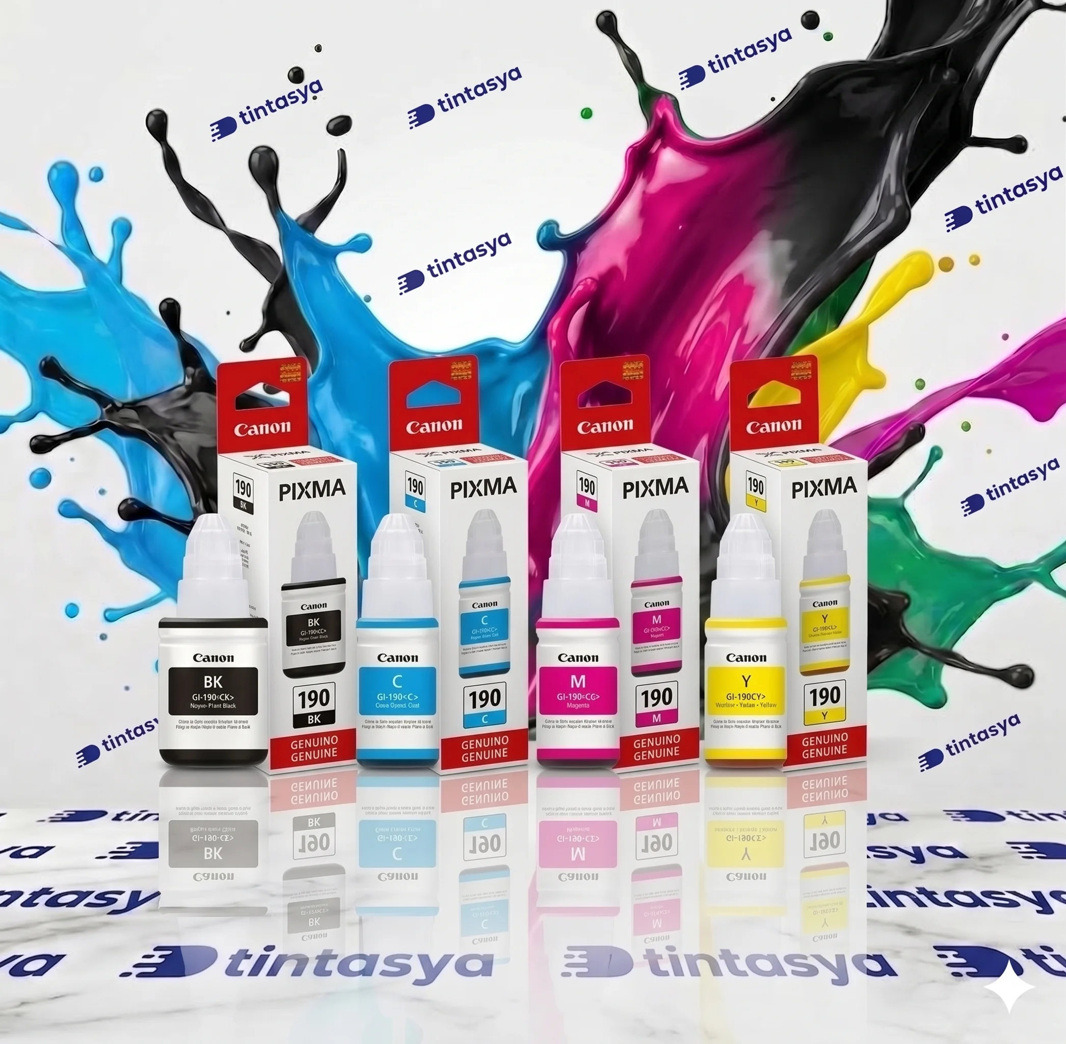 Kit x4 tintas Canon GI-190